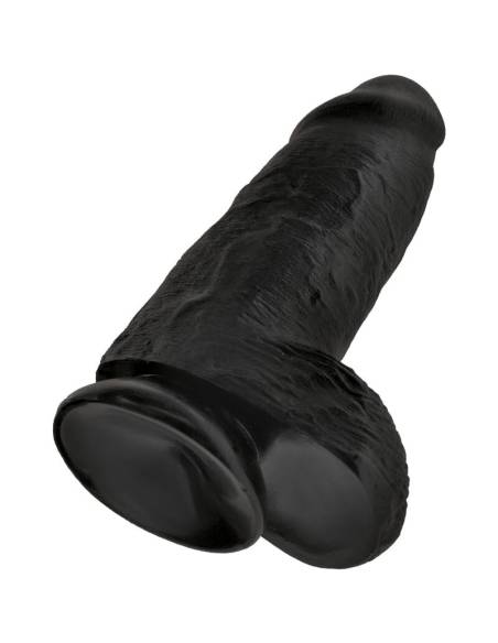 Gode réaliste Chubby 23 cm noir KING COCK