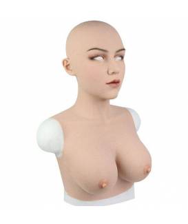 Buste Faux Seins Masque Féminisation en silicone - Accessoire Travesti Crossdresser
