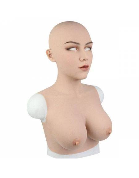 Buste Faux Seins Masque Féminisation en silicone - Accessoire Travesti Crossdresser